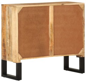 Aparador 80x30x71 cm madeira de mangueira áspera maciça/metal