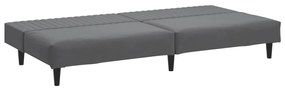 Sofá-cama de 2 lugares veludo cinzento-escuro