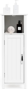 Armário para casa de banho com 3 prateleiras e porta  30 x 30 x 80 cm Branco