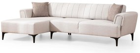Sofá-cama de canto Hamlet – Ecru – 140x270 cm