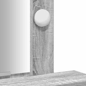 Mesa de maquilhagem vidaXL com luzes LED cinzento sonoma 50x41x140 cm