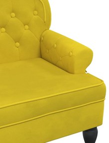 Banco com encosto 119,5x64,5x75 cm veludo amarelo