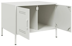 Mesa de centro 68x50x50,5 cm aço branco