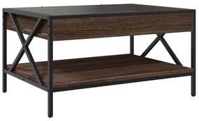 Mesa de centro luzes LED Infinity 70x50x38 cm carvalho castanho