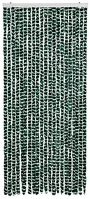 Cortina anti-insetos 90x200 cm chenille verde e branco
