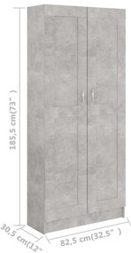 Estante 82,5x30,5x185,5 cm derivados de madeira cinza cimento
