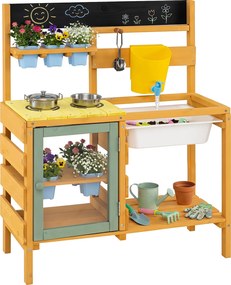 Cozinha Infantil de Brincar, 69 x 29 x 85 cm, com Estação de Jardinagem, Amarelo