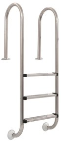 vidaXL Escada para piscina 3 degraus aço inoxidável 304 120 cm