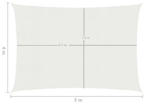 Para-sol estilo vela 160 g/m² 4x5 m PEAD branco