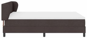 Cama Box Spring com Colchão Castanho 160x200 cm em Tecido