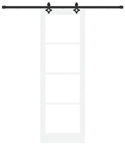Porta Deslizante vidaXL com Conjunto de Hardware Branco 78x232 cm Made