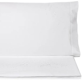 Jogo de lençóis bordados da lixa - 100% algodão percal 200 fios: Cama 150cm - 1 lençol ajustable 150x200+30 cm + 1 lençol superior 240x300 cm + 2  fronhas 50x70 cm