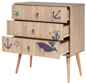 Cômoda City Trio – Multicolor – 80 cm x 89 cm x 40 cm