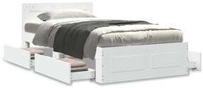 Estrutura cama cabeceira 75x190 cm derivados de madeira branco