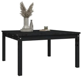 Mesa de jardim 82,5x82,5x45 cm madeira de pinho maciça preto