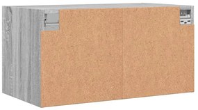 Armário de parede c/ portas vidro 68,5x37x35 cm cinzento sonoma
