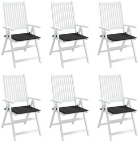 Almofadões p/ cadeiras jardim 6 pcs 40x40x4 cm oxford preto