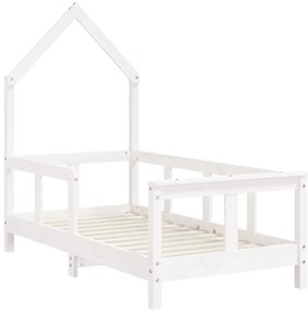 Estrutura de cama infantil 70x140 cm pinho maciço branco