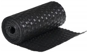 Telas de varanda 10 pcs 255x19 cm vime PE preto