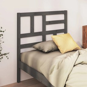 Cabeceira de cama 106x4x104 cm pinho maciço cinzento