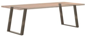 Pernas p/ mesa de jantar 2 pcs forma U 70x(72-73)cm aço natural