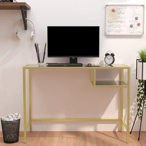 vidaXL Mesa de computador mármore preto 100x36x74 cm vidro temperado