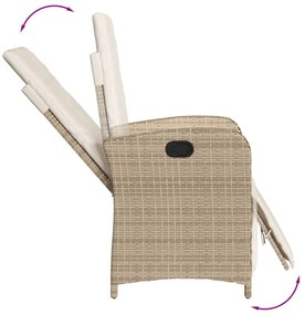 5 pcs conjunto de jantar p/ jardim com almofadões vime PE bege