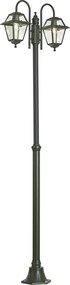 Lanterna de exterior clássica verde escura 235cm 2-luzes IP44 - Berta