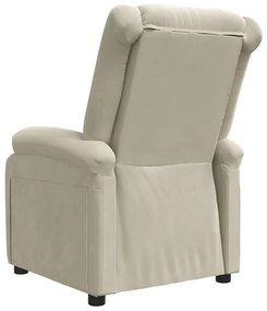 Poltrona reclinável veludo cor creme