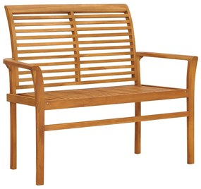 Banco de jardim c/ almofadão creme 112 cm teca maciça