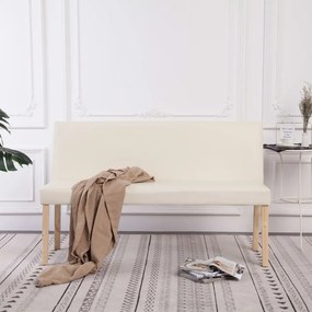 vidaXL Banco 139,5 cm couro artificial cor creme