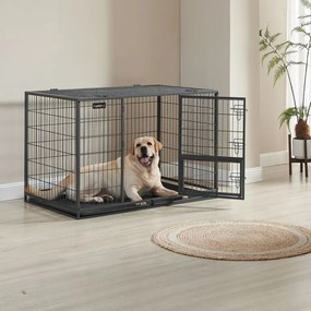 Gaiola resistente para cães 122 x 75,5 x 80,5 cm cinzento