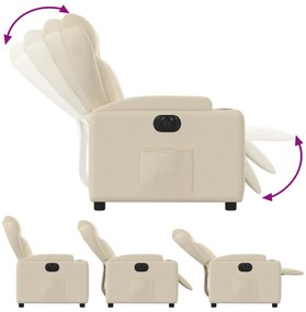 Poltrona reclinável elétrica tecido cor creme