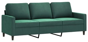 4 pcs conjunto de sofás com almofadões veludo verde-escuro