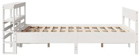 Cama sem colchão 160x200 cm madeira de pinho maciça branco