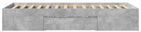 Estrutura de cama 100x200 cm derivados de madeira cinza sonoma