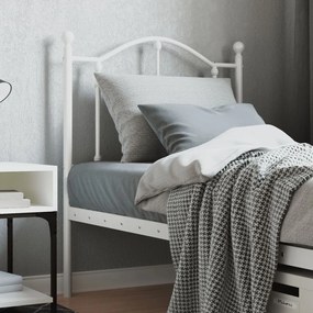 vidaXL Cabeceira de cama 75 cm metal branco