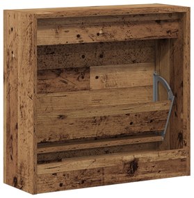 Armário de Sapatos de Madeira Velha 60x21x57 cm em Madeira de Engenhar