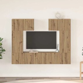 vidaXL Conjunto de móvel de TV com prateleira 6 pcs carvalho artisiano