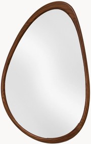 Espelho de parede com forma orgânica e moldura de efeito madeira Luxon
