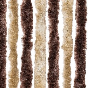 Cortina anti-insetos 100x230 cm chenille bege e castanho-claro