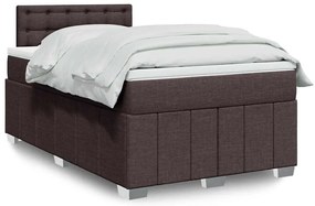 vidaXL Cama com molas/colchão 120x200 cm tecido castanho-escuro