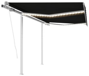 Toldo automático c/ LED e sensor de vento 3x2,5 m antracite