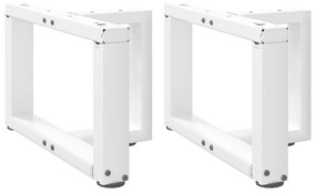 Pés para mesa de centro em forma de T, 2 peças, branco, 40x25x(30-31)