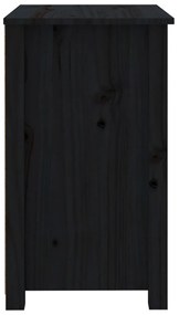 Mesa de cabeceira 50x35x61,5 cm madeira de pinho maciça preto