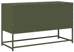 Móvel de TV 100,5x39x60,5 cm aço laminado a frio verde-azeitona