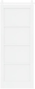 Porta Deslizante vidaXL com Conjunto de Ferragens Branca 86x211 cm Mad