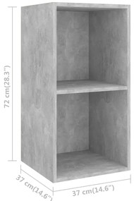 Armários de parede para TV 2pcs derivados madeira cinza cimento