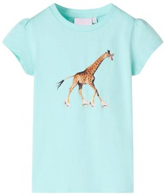 T-shirt de criança ciano-claro 140