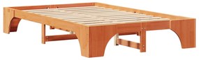 Cama de Madeira Castanho Encerado Madeira maciça 140 x 190 cm